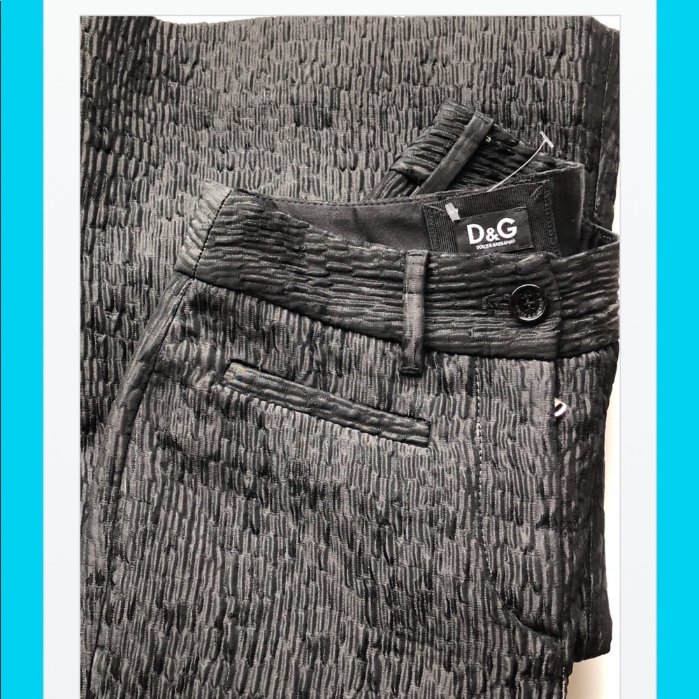 Dolce &Gabbana metallic black textured pants 38 - Picture 2 of 6